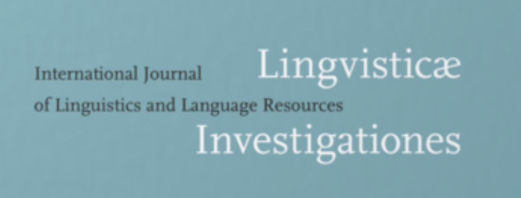 Lingvisticae Investigationes &mdash; cover